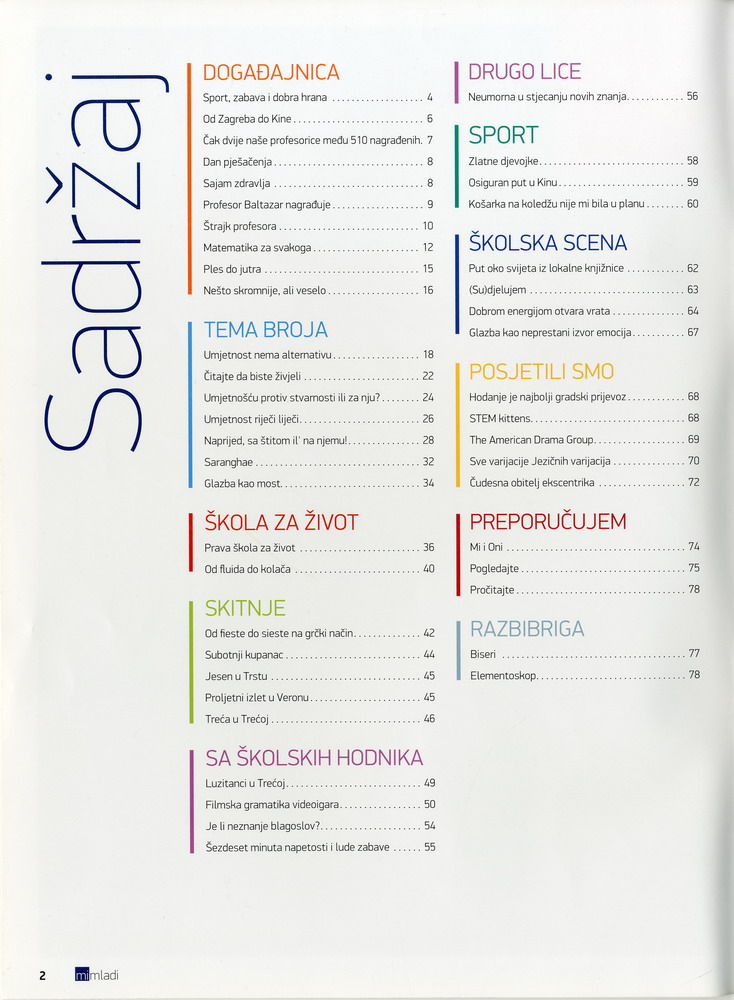 Današnji listovi su poput suvremenih tjednika i donose mnoge teme važne za život škole i zajednice (Mi mladi, 2020., HŠM 46869)