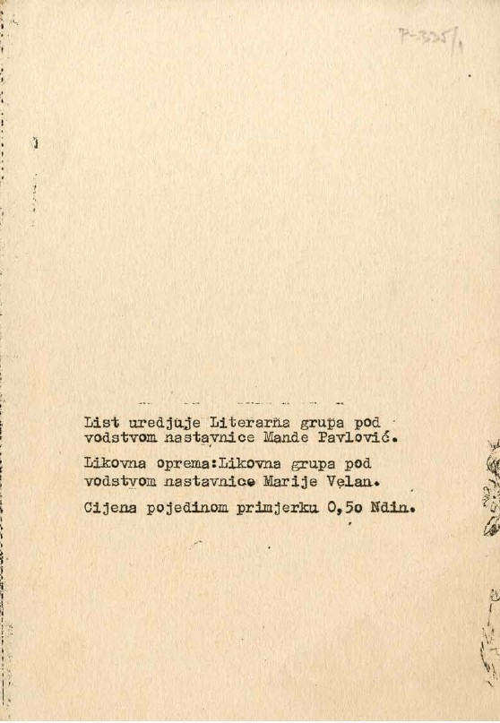 Impresum lista s vremenom je evoluirao od manje i nepotpunih podataka do svih potrebnih za identifikaciju autora i suradnika (Proljeće, 1967., HŠM 42107)