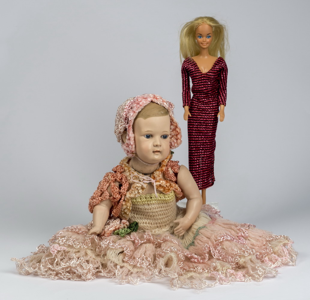 Lutka, Hrvatska, 1. pol. 20. st. HŠM 44806; Disco Barbie, Mattel, SAD, 1968. god. HŠM 45686