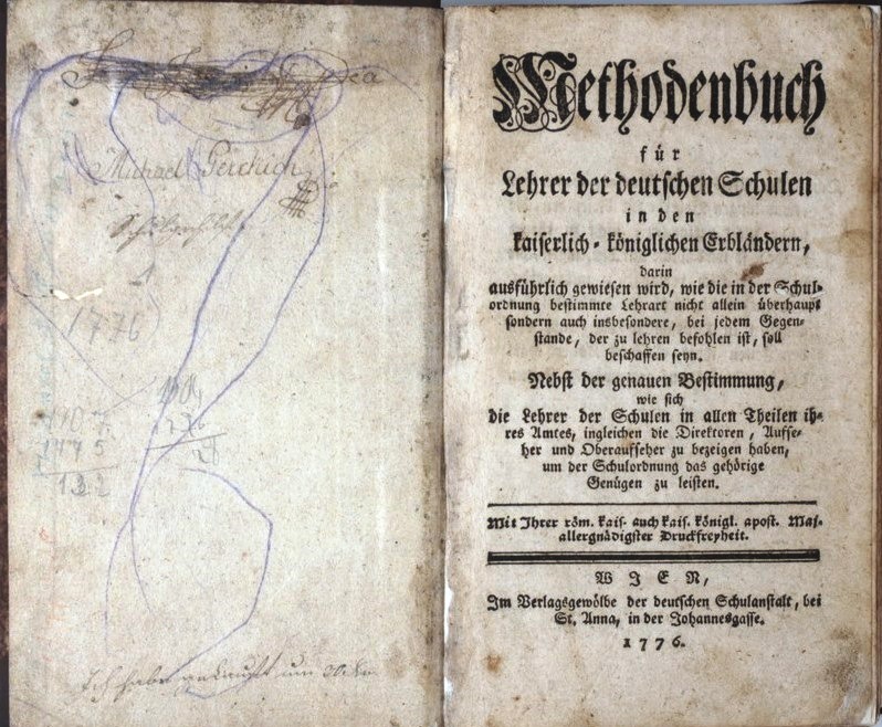 Metodički priručnik za učitelje – kanonsko djelo Johanna Ignaza Felbigera za sve koji su provodili terezijansku školsku reformu. Beč, 1776. (HŠM K1 2993)