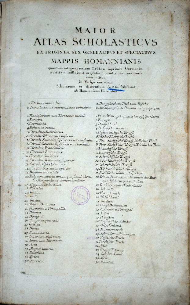 Prikaz tzv. ugarskih zemalja iz Velikoga školskog atlasa (Maior atlas scholasticvs, 1752., HŠM Mu 937).