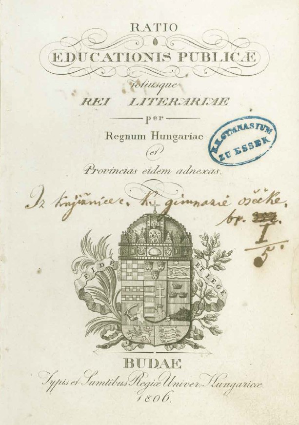 Ratio educationis… Budim, 1806., HŠM 41888