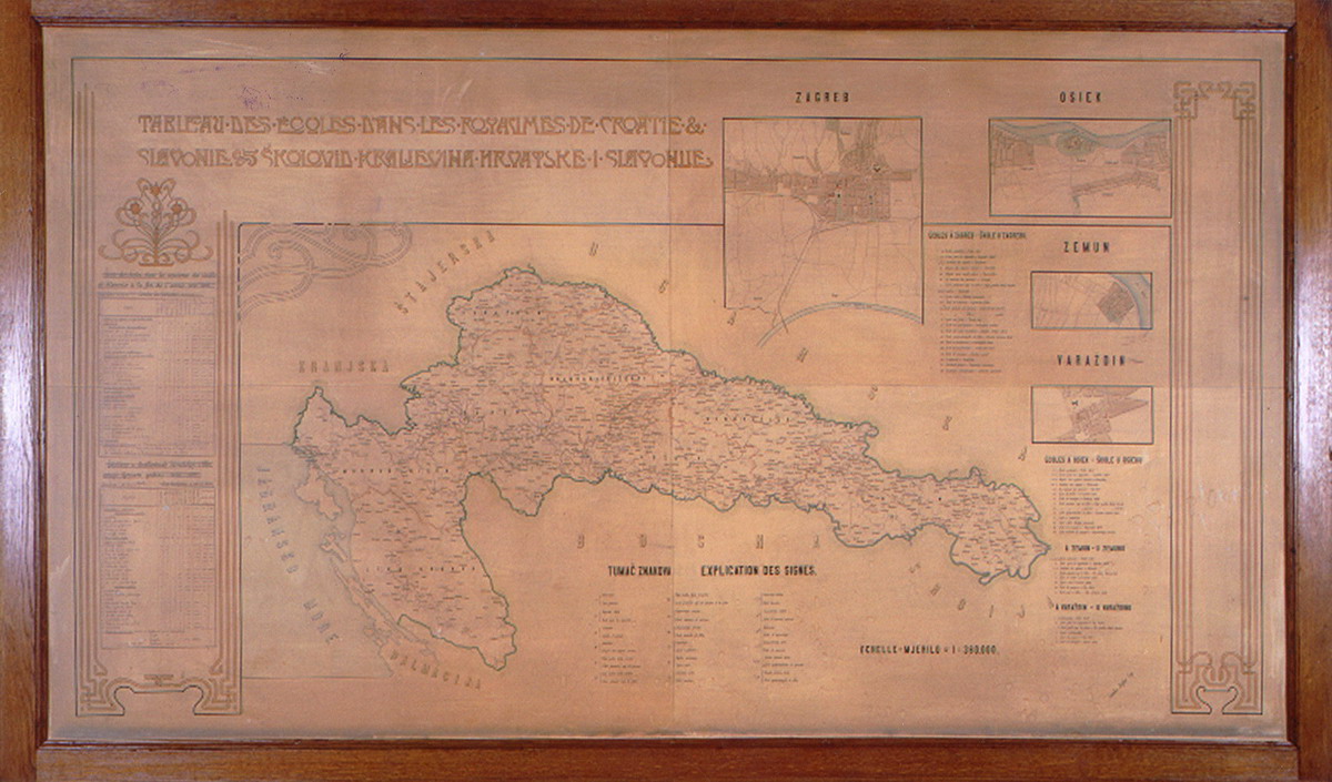 Školovid Kraljevina Hrvatske i Slavonije“, Zagreb, na prijelazu 1898./99. (zemljovidi) HŠM Mp 2496