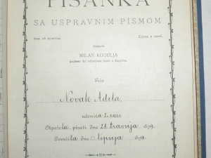 Krasopis učenica I.-IV. Razreda, Djevojačka niža škola, Bjelovar, 1898. g., karton, papir, 17x24 cm